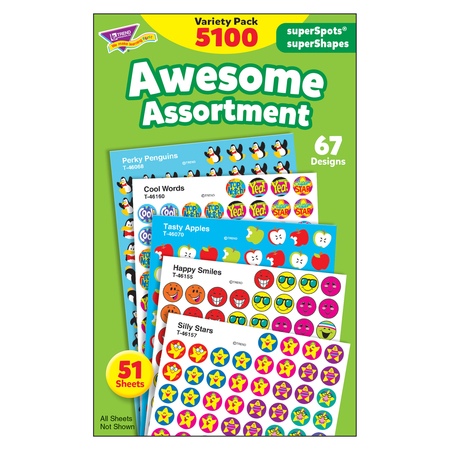 TREND ENTERPRISES Awesome Assortment superSpots®/superShapes Variety Pack, PK5100 T46826